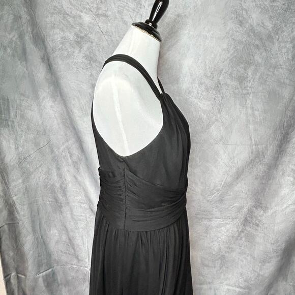 David's Bridal Ball Gown Dress Women Sz 14 Halter Maxi Black Formal Occasion - Picture 4 of 13